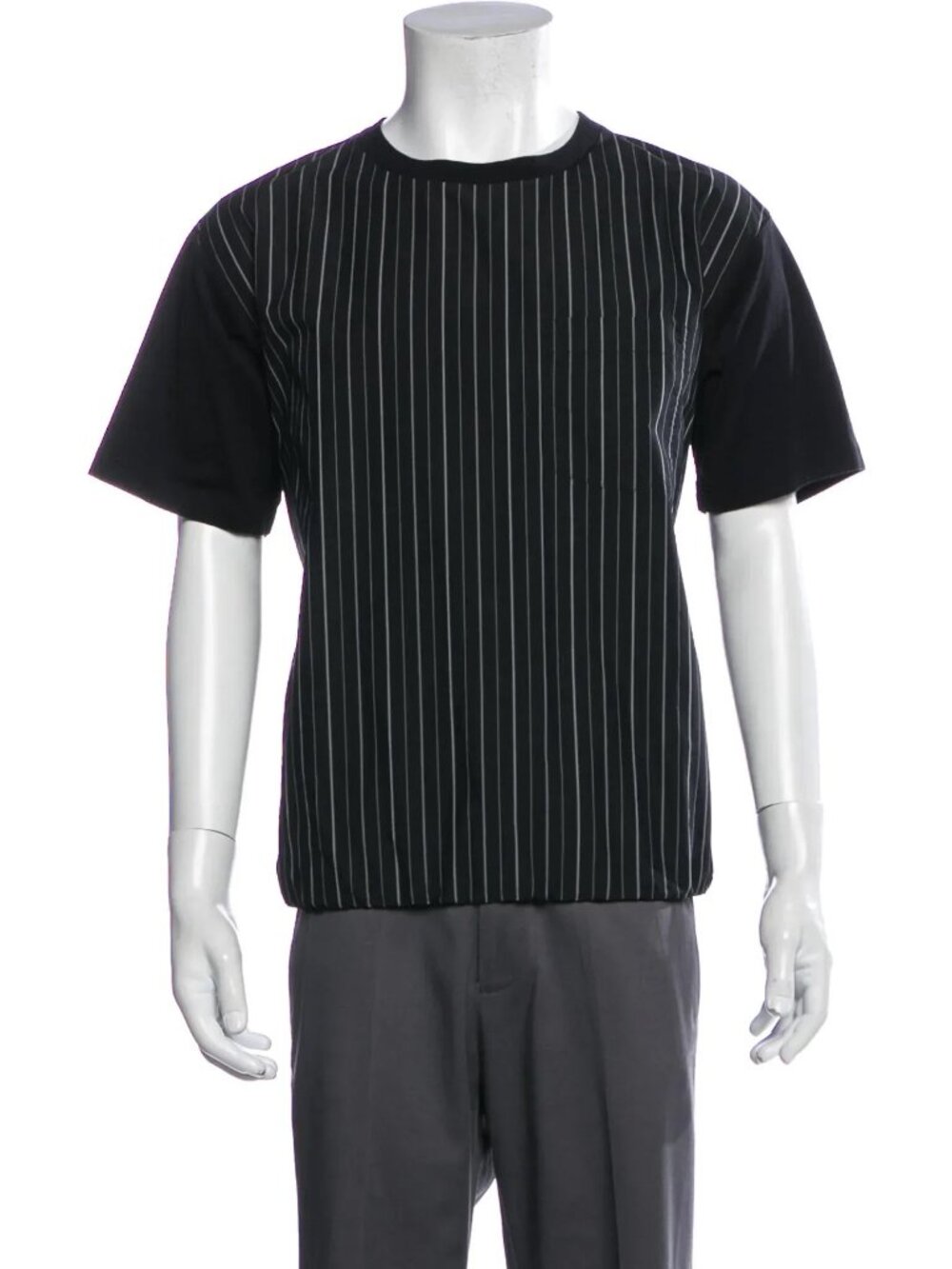 Neil Barrett Black Striped Short Sleeve T-Shirt With Elastic Hem/3668